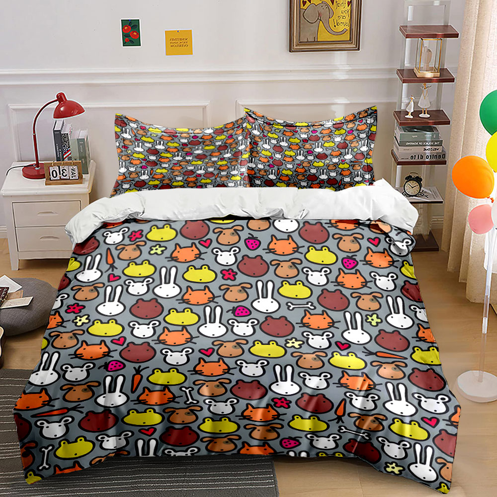 Duvet Cover Sets With Zipper - Set copripiumino con motivo a faccine
