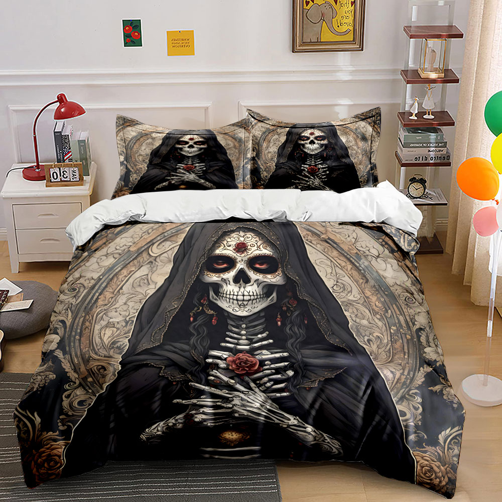 Duvet Cover Sets With Zipper - Set copripiumino con motivo Dark Death