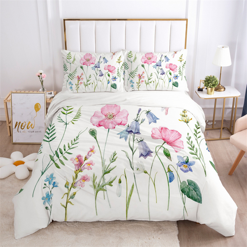 Aesthetic Floral Duvet Cover - Set biancheria da letto con foglie